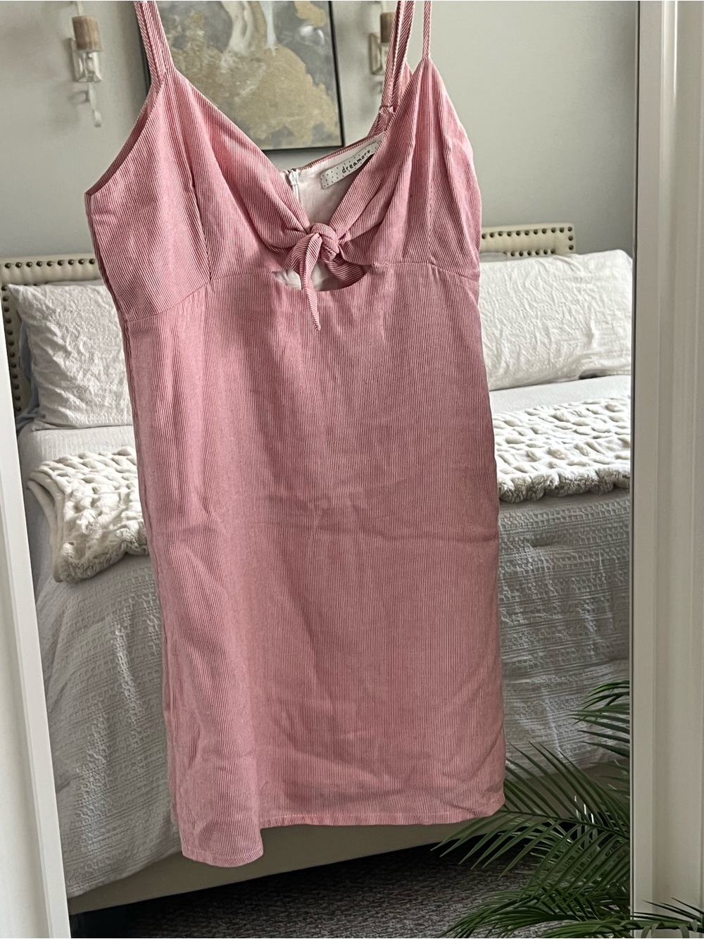 Dreamers Dusty Pink Tie-Front Mini Dress